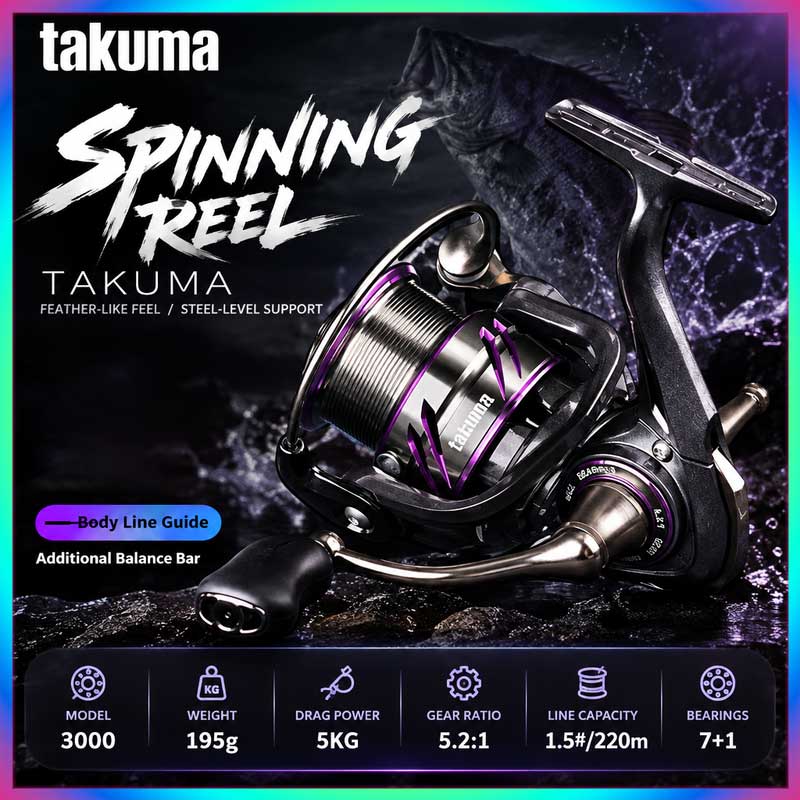 Trolling Reel - Takuma Lingxi 3000s Leichtes Spinnrolle 7+1